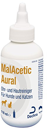 Albrecht MalAcetic Aural - Ohr- und Hautreiniger für Hunde, Katzen und kleine Heimtiere - 118 ml