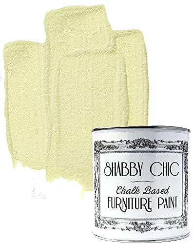 Shabby Chic Chalk Based Furniture Paint, Clotted Cream - 1 L | Distressed Matt Finish for Furniture, Home Decor or DIY Projects | Interior & Exterior | Non-Sand, Suitable for Wood, Plastic & Metal