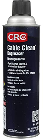 CRC Cable Clean High Voltage Splice Cleaner Plus Heavy Duty Liquid Degreaser, 18 oz Aerosol Can, Clear