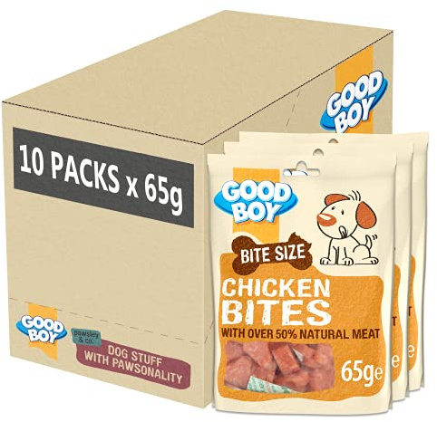 Good Boy - Bitesize Chicken Bites - Dog Training Treats - Made with Over 50% Natural Meat - 65 g ℮ - Low Fat Dog Treats - Case of 10