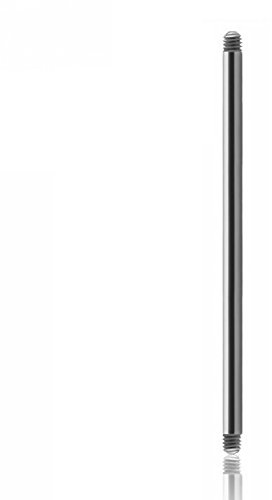 eeddoo Piercing Stab ohne Kugeln Silber Titan 1,6 x 40mm