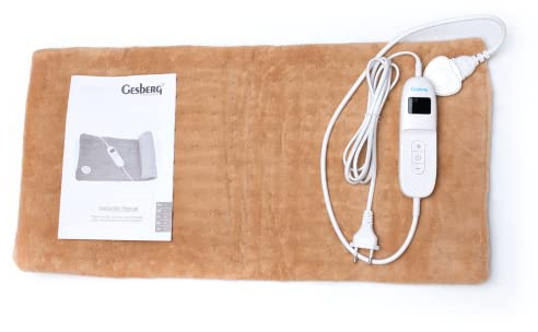 GESBERG Heizkissen mit 9 Temperaturstufen, Turbo Heat, Heizkissen für Hals- und Lendenwirbelsäule 30 x 60 cm - Elektrisches Wärmekissen mit Überhitzungsschutz, Abschaltautomatik, Waschbar