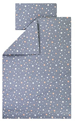 Julius Zöllner Jersey – barnsängkläder 100 x 135 + 40 x 60 cm, 2-delat set av påslakan och örngott, 100 procent jerseybomull med dragkedja, standard 100 av Oeko-TEX, Shiny Stars