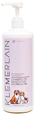 Shampooing pour animaux de compagnie Klemerlain pour toutes les races et tous les pelages. Shampoing pour chat Shampoing végétalien pour animaux de compagnie - 1000 ml