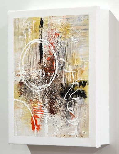 Cuadroexpres - Armario para Llaves para La Pared, Pintada a Mano, Decorativa, Abstracta, Medidas 26x31x6 cm, 100% Original, En Blanco, con 12 Ganchos, Incluye Tacos y Tornillos para Fijar en la Pared