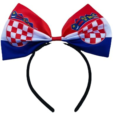 2024 Supporters Headband, Euro National Flag Hairband, Euro World Cup Football Party Costume for Women (Croatia)