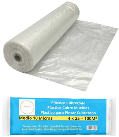 Film Plastique de Protection Transparent · Réutilisable et Recyclable · Bâche de Protection pour Peinture · Couverture Meubles Sols · Anti-Taches · Facile à Couper et à Utiliser