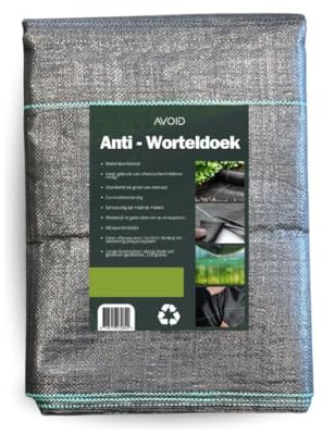 AVOID Tela Antihierba - Lona Antihierbas para Huerto, Jardín, Huerto y Caminos - Antimaleza Resistente, Permeable al Agua y Aire, Resistente UV, Duradera - 110 g/m² (1x20 M) con Piquetas