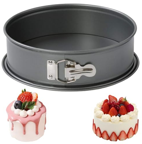 HQILRRA Moule à gâteau rond à charnière à ressort, moule à gâteau amovible antiadhésif, étanche et étanche, adapté pour anniversaire, mariage (15 x 15 x 6,5 cm)