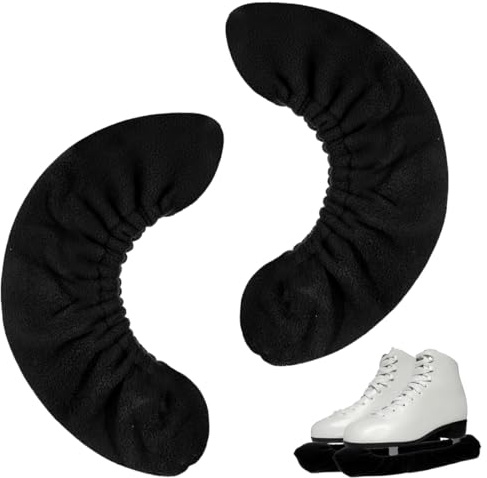 YAZWUR 1 par Protectores de cuchillas, Fundas elásticas para cuchillas, Accesorios de protección, Protectores de Patinaje sobre Hielo, para patines de hielo, para mujeres, hombres y niños (Negro)
