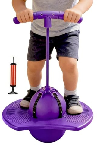 Pelota De Salto Para Niños: Divertida Pelota Rebotante Silenciosa Interactiva Con Mango, Juguete De Salto Equilibrado De Saltoo Antideslizante Con Bomba De Aire Para Niños Niñas Interior Hogar