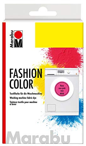 Marabu 17400023033 - Fashion Color rosa, Textilfarbe zum Färben in der Waschmaschine, kochecht, für Baumwolle, Leinen und Mischgewebe, 30 g Farbstoff und 60 g Reaktionsmittel