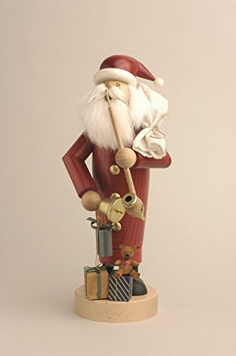 Rudolphs Schatzkiste Smoking Figure Santa Claus 25 cm Smoke Figure Smoking Man Figurine Incense Man ore Mountains