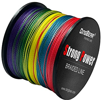 Dingbear 109Yd/100m 65LB/0.37mm Mehrfarbiger Regenbogen Stark Ziehen Sie Generische Geflochtenen Angelschnur Angelschnur Fisch Linien