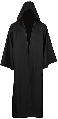 kinstell Homme Cape à Capuchon Halloween Robe Costume Uniforme à Capuche Pour Costume de Chevalier Noir