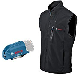 Bosch Professional Beheizbare Weste GHV 12+18V XA (inkl. USB-Ladeadapter GAA 12V-21, ohne Akku) - Größe 2XL