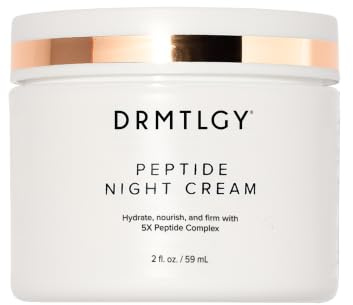 DRMTLGY Peptide Night Cream Face Moisturizer. Fragrance Free and Oil Free Hydrating Facial Moisturizer for All Skin Types. 2.1 oz