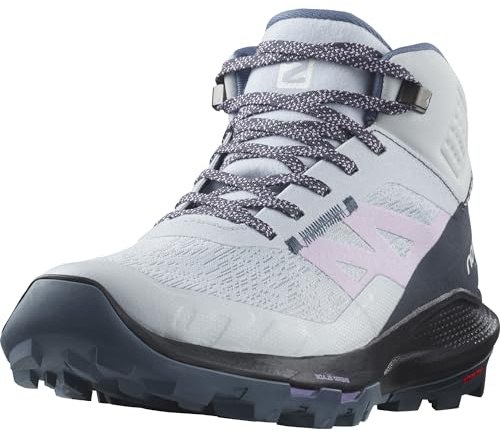 Salomon Women’s Outpulse Mid Gore-Tex, Waterproof Neutral Hiking Shoes - Arctic Ice/India Ink/Orchid Bloom - 9.5