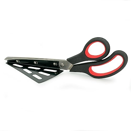 Intirilife Ciseaux à pizza 2 en 1, lame en acier inoxydable avec levier et poignée douce - Coupe-pizza pour couper proprement les pizzas, tartes flambées, tartes