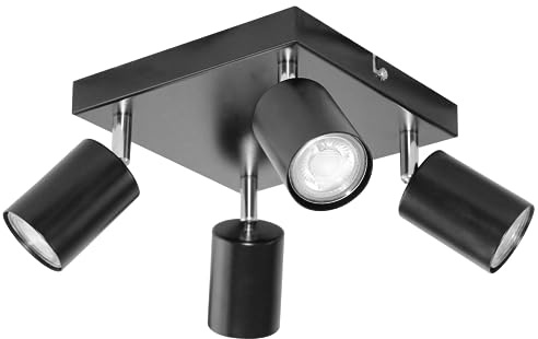 MIRATIC Taklampa Spotlight 4 Lampor (inga glödlampor ingår) (svart)