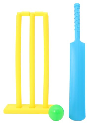 Toddmomy Kids Cricket Set with Plastic Bat Ball and Wicket Stand - Interactive Outdoor Sports Toy for Backyard Beach and Family Fun 18.7 Inches