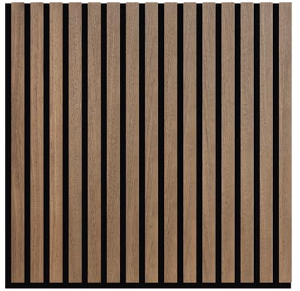 Phoenix Artpanel Paneles Acusticos Decorativos con Laminas de Madera y Fieltro para Pared 60 x 60 x 2.1 cm (4 Piezas, Walnut)