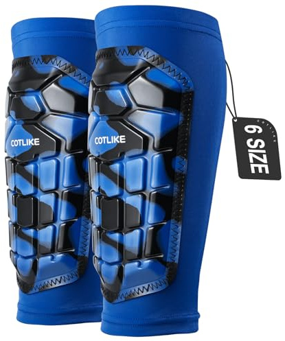 Soccer Shin Guards Kids Youth, Ski Shin Guard Sleeves for Boys Girls Adults Men Women, Protective Soccer Equipment for 2-18 Years Old Boys Girls, High Impact Resistant Breathable Comfortable(Blue,XS)