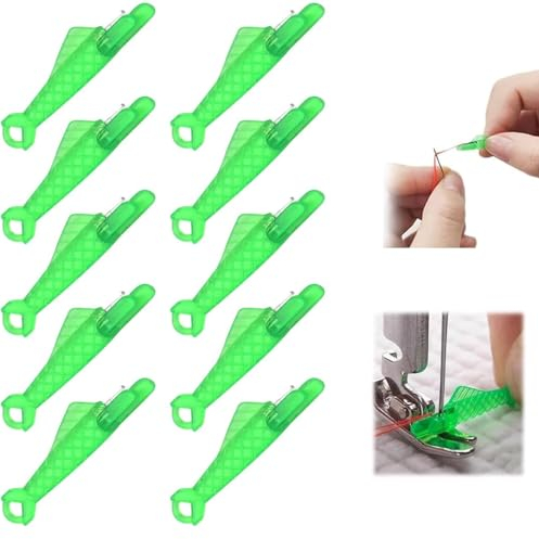 NIEEKRUN 10 Stück Einfädelhilfe für Nähnadeln Nähmaschinen Zubehör Kunststoff Nähnadeln Einfädler, Automatischer Einfädler Nadel Threading Tool für Handnähen