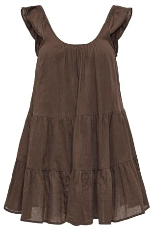 Onlnabila Life Ss A-Shape Dress WVN, Choklad martini, S