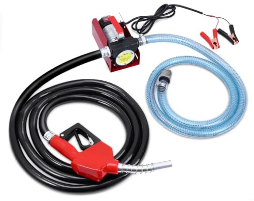 Dieselpumpe 12V, 155W Kraftstoffpumpe Absaugpumpe 40L/min | Selbstansaugende Elektrisch Ölpumpe, Mit Zapfpistole, Düsendurchmesser 20mm, Mit Schlauch, Für Diesel