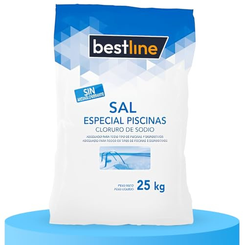 BESTLINE 1 Sack Poolsalz, nasses Meersalz, ideal, um das Wasser klar und sauber zu halten, 25 kg
