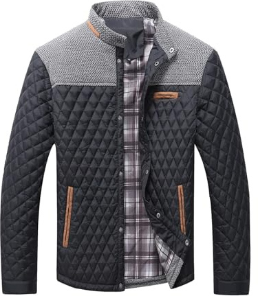 Zaitun Mens Diamond Quilted Puffer Down Jacket Casual Lightweight Windbreaker Cargo Outwear