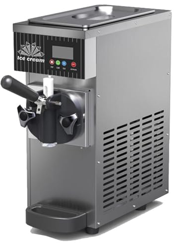 Macchina per Gelato Commerciale,Resa 4-8 Kg/H, Gelatiera Soft Da Banco Monogusto 450 W/750 W, Tramoggia 3,5 L, Cilindro 1,2 L, Con Pulizia Automatica E Pre-Raffreddamento,Grey-450W
