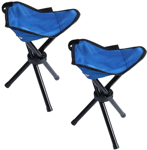 Stitokg 2 PCS Travel Folding Camping Stool, 12 Inch Tripod Seat, 220 lbs Max Weight Outdoor Portable Chair, Lightweight Folding Fishing Stool (for Camping Fishing, Hiking Picnic)