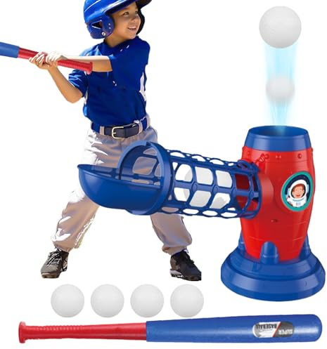 Baseball-Set Für Kinder – Strapazierfähiges Material, Standardgröße | Kinder-Baseballschläger | Pitching-Maschine Für Baseball-Jugendliche Zum Üben Von Anfängern, Zum Training Von Outdoor-Sportarten U