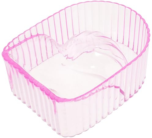 Ipetboom Cuenco para Remojar Uñas Acrílico Transparente Rosa, Recipiente para Manicura y Ablandar Cutículas, Herramienta de Spa para Salón de Uñas y Cuidado Personal