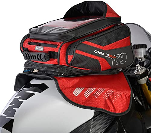 OXFORD M30R 30 Litre Magnetic Tank Bag OL246 + Cargo NET (RED)