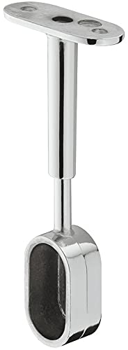 Gedotec Support de Tringle à Vêtement - Accessoire pour Barre Ovale à Vêtement et Rideau - Pour Plafond, Meuble, Penderie, Étagère, Cuisine, Placard - Argent Laqué - 30 x 15 mm - 1 Pièce