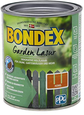 Bondex 424754 Garden Lasur honig 0,75 L für 10 m² - leichte Verarbeitung, Schutz vor Nässe und UV-Strahlung