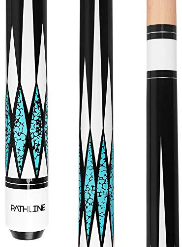 Pathline Pool Cue Stick - 58 inch Canadian Maple Billiard Pool Stick (Blue 21oz)