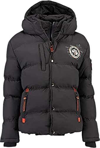 Geographical Norway - Verveine Bell, uomo, giacca da uomo invernale, piumino/giubbotto sportivo antivento, parka/cappotto con cappuccio, abbigliamento a maniche lunghe, Dark Grey, XXL