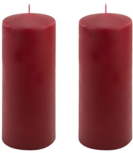 Stumpenkerze weinrot Höhe 25 cm Ø 10 cm lange Brenndauer Rund-Kerze Säulenkerzen Kerzen-Deko Tafelkerzen Weihnachts-Kerzen Hochzeit (2)