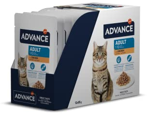 Advance Comida Húmeda para Gatos Adultos con Pollo, Multipack 12 x 85 g, Total 1.02 kg