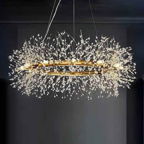 EFPD Lámparas de araña de cristal modernas, lámparas de araña doradas, adecuadas para restaurantes, salas de estar, cocinas, pasillos - 100 cm