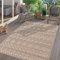 TT Home In-& Outdoor Teppich Wetterfest Balkon Küche Wohnzimmer Boho Skandi Design, Farbe:Hellcreme Beige, Größe:240x340 cm