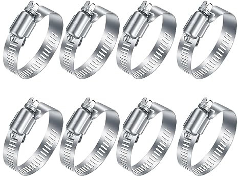 8 Pièces Collier de Serrage Tuyau, Collier de Serrage Tuyau Réglable 27-51 mm, 304 Collier de Serrage Inox, Collier Serrage Métallique, pour tuyau, Home Gaz, Famille Tuyau D'eau, Câble, Robinet, etc