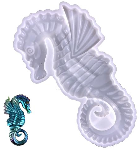 3D Seahorse Silicone Mold Large Animal Statue Making Epoxy Mould Silicone Seahorse Resin Molds for Gift Home Office Wall Hanging Decor