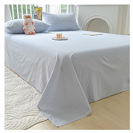 RUZGAR Bettlaken ohne Gummizug - Bettlaken 160x230cm 200x230cm 230x245cm - Betttuch Haustuch Laken Gewaschene Baumwolle - Flaches Laken Weich und Bequem (Color : Blue, Size : 200x230cm-79x90 in)