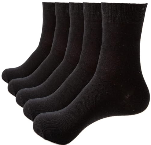 Hocerlu Cotton Socks for Men Women 5 Pack – Soft Breathable Thin Crew Socks for Office, Business, School & Casual Everyday Wear UK 6–10