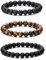 MOROTOLE Herren Armbänder Perlen Tigerauge Schwarz Naturstein Armbänder für Männer Lavastein Armbander für Männer Frauen Teenager Jungen Geschenke Jahrestag Vatertag Geburtstag Geschenke